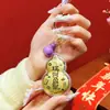 Pingente de Bolsa de Ouro Puro 999, Chaveiro Atrai-Riqueza, Pingente de Celular em Formato de Cabaça, Presente de Feriado Atacado