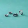Plata de Ley S925 Corona Cuentas Espaciadoras de Agujero Grande Material para Pulsera de Cuerda Trenzada DIY Accesorios de Colgante para Collar Hecho a Mano