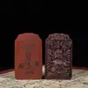 Jujubeira Atingida por Raio Pingente Raposa Fada da Montanha Longhu Escultura Dupla Face Talismã Portátil Objeto Ritualístico Taoísta