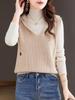 Chaleco sin mangas con capucha para mujer, suéter corto, camisa base, chaqueta, suéter holgado de cintura alta