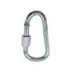 Mosquetón Engrosado y Reforzado en Forma de D de 8 cm con Tuerca de Rosca para Tienda de Campaña, Gancho Portátil para Colgar, Clip para Mochila de Aleación de Aluminio con Tuerca