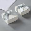 Caja Ligera para Empaque de Joyería, Caja de Regalo para Collares, Caja de Joyería de Una Pieza para Anillos, Aretes de Joyería, Estilo Minimalista con Lazo