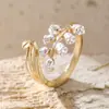 Anillo Abierto de Flor de Dos Colores Creativo Transfronterizo Mingcheng para Mujer Anillo de Joyería Personalizada Retro Joyería para Mano Regalo Venta al por Mayor