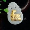 Jade A bens ouro incrustado jade pingente pequeno ouro incrustado jade Guanyin Buda pingente Jade Jade ouro incrustado jade