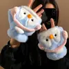 2025 Novas Luvas de Pelúcia de Pinguim Fofas para Meninas Inverno Mais Fáceis de Combinar Estilo Coreano Quente Curto Desenho Animado Luvas de Pescoço