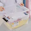 Caja de Almacenamiento, Plástico Transparente Portátil con Tapa, Caja de Almacenamiento para Ropa del Hogar y Coche, Caja de Almacenamiento de Gran Capacidad, Armario a Prueba de Humedad