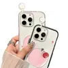 Funda de teléfono rosa con ilustración de manzana estilo ins, fresca y minimalista, adecuada para iPhone 17 Pro Max, 16/15, simple y de nicho