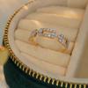 Anillo de cadena cubana antigua pequeña, estilo retro francés vintage, popular en Internet, con forma de nariz de cerdo y diamantes para mujer.