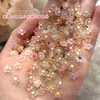 Accesorios para Uñas Plumeria Verano Hielo Transparente Fresco Versátil Flor de Cinco Pétalos Rhinestones de Resina para Uñas Decoraciones de Uñas Portátiles