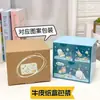 Caja de Cajón de Escritorio Estilo Ins Corazón de Niña Kulomi Caja de Almacenamiento Transparente Grande con Purpurina Caja de Clasificación y Organización de Tres Compartimentos