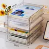 Caja de almacenamiento para libros estantería para estudiantes organizador rectangular transparente de escritorio estante para almacenamiento de libros y documentos en el aula