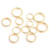 Acabado al vacío color oro 18K acero inoxidable anillo doble anillo pequeño anillo de conexión para pulsera y collar DIY anillo para colgar joyas