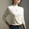Camisa Básica Ankela Vermelha com Gola Meio Alta para Mulheres, Novo Estilo para o Início da Primavera, Camiseta Slim Fit de Manga Longa para Mulheres, Top Emagrecedor