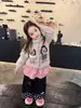 Pantalones forrados de polar para niñas, nueva colección otoño/invierno 2026, pantalones largos elegantes y modernos de lunares, pantalones casuales de pierna recta para bebés