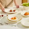Cuenco Casual Estilo Crema Bajo Esmalte Hogareño 2024 Juego de Platos Vajilla Cerámica para el Hogar Juego de Cuenco y Plato Alta Apariencia