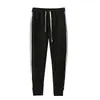 Calça esportiva casual solta de três listras, estilo novo para primavera e outono, calça longa de cor sólida simples, calça de moletom jogger masculina slim fit, atacado