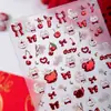 Cyansea Popular Transfronteiriça Laço de Cereja Gato Ano Novo Adesivos para Nail Art DIY Capa de Celular Tablet Decoração Adesivos