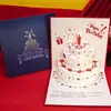 Regalo de cumpleaños creativo tarjeta de felicitación musical simple estilo ins tarjeta de cumpleaños 3D tridimensional con una sensación de alta gama y exquisita