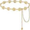 Cadena de Cintura Dorada Exquisita con Forma de Rosa para Mujer Cadena de Cintura Metálica Cinturón de Ropa Cadena de Cintura Simple de Moda Cadena de Cintura de Comercio Exterior