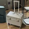 Maleta de Viaje para Fotografía con Tapa Abatible de Aleación de Aluminio y Magnesio, Maleta de Cabina de Negocios de 18 Pulgadas, Maleta con Ruedas y Contraseña de 20 Pulgadas