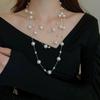 Collar de perlas largas de Super Fairy, moderno y elegante, diseño de nicho, cadena de clavícula ligera y lujosa, delicada cadena de lana, venta al por mayor