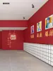 Estilo de moda nacional papel tapiz rojo autoadhesivo decoración de tienda comercial tienda de barbacoa picante caliente Restaurante Restaurante Papel tapiz de pared