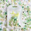 Venta al por mayor en vivo venta caliente azul claro verde flor mixta hada mixta joyería para uñas con hojas lazo perla ins