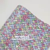Paquete de Materiales para Lazos de Accesorios para el Cabello DIY 20x22CM Lentejuelas Grandes Pequeñas de Alto Brillo Patrón de Escamas de Pez Patrón de Ondas de Agua Tela de Cuero diy