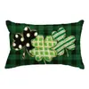 Calle irlandesa transfronteriza. Funda de almohada de lino con estampado de trébol del Día de San Patricio funda de almohada de césped de la suerte para sofá