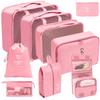 Set de Bolsas de Almacenamiento para Viaje, Set de 11 Piezas para Viajes de Negocios, Bolsas de Almacenamiento con Cordón para Ropa, Bolsas de Almacenamiento Plegables de Malla para Maquillaje y Artículos de Tocador