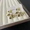 Aretes de Perla de Acero Inoxidable, Estilo Francés Vintage, Aretes Chapados en Oro de 18K, Joyería de Alta Calidad, Simple, Floral, Moderna, Exquisita