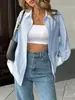 2026 Popular en TikTok Europeo y Americano Otoño Nuevo Patchwork de Rayas Ins Moda Trendy Elegante Camisa de Mujer