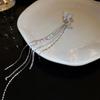 Brincos de osso de orelha sem furo para orelha, brincos de borboleta com diamante, zircônia e borla de pérola, elegantes e de temperamento suave, de alta qualidade para mulheres