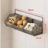 Cesta de Almacenamiento para Cebolla, Jengibre y Ajo, Estante de Almacenamiento de Cocina Montado en la Pared sin Taladro, Cesta Colgante para Condimentos y Verduras, Solución de Almacenamiento Multifuncional