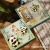 Caja de Regalo con Marcadores Culturales y Creativos de Panda Estilo Antiguo Exquisito Marcador de Metal con Borla Estilo Chino Pequeño Regalo para Estudiantes de Primaria y Secundaria