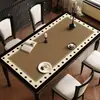 Jogo americano de mesa de jantar estilo francês, toque de luxo leve e de alta qualidade, à prova d'água e à prova de óleo, toalha de mesa que não precisa lavar, resistente ao calor e a altas temperaturas, protetor de mesa de centro