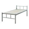 Cama de Aço-Madeira de Camada Única com Estrutura de Ferro para Canteiro de Obras, Escritório, Dormitório Estudantil, Apartamento, Cama de Solteiro em Ferro Forjado, Cama de Dormitório Estudantil