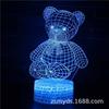 Série Urso de Amor Desenho Animado Lâmpada 3D Lâmpada LED Lâmpada de Mesa Projeção Caixa de Presente Luz Noturna Inteligente Dimerizável