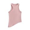 Camisola tipo chaleco irregular con hombros descubiertos para chica americana, novedad de verano 2024, top sexy sin mangas con cuello redondo ajustado
