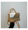 Bolsa Pequena Quadrada Feminina Casual Crocodilo Alça de Ombro Transversal Portátil Elegante Simples Nova Moda 2024 Costura Retrô