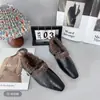 Zapatos Mary Jane de Piel de Conejo de un Paso para Mujer 2026 Nuevo Otoño/Invierno Plus Terciopelo Calentadores Exteriores Mocasines Zapatos Pequeños de Cuero