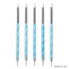 5 piezas de silicona de doble punta para arte de uñas, traje de bolígrafo para taladrar puntos, bolígrafo de silicona para hendiduras, bolígrafo de punta, herramientas de cerámica, herramientas para uñas