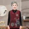 Chalecos de primavera y otoño para mujeres de mediana edad y mayores, estilo chino tradicional con cierres de botones, chalecos elegantes para que madres y señoras mayores los usen como prenda exterior.
