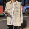 Moda outono estilo Hong Kong jaqueta solta para homens, moderna e estilosa, blusa casual plus size para estudantes