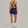 Macacão de Yoga Peça Única com Decote Coração de Frango, Fivela Ajustável, Cintura Cruzada e Design Levanta Bumbum, Macacão de Yoga Esportivo 8660