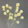 Flor artificial de plástico con 2 púas, fruto de castaña, flor falsa, bola de pelo, diente de león, decoración del hogar, material para arreglo floral