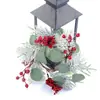 Directamente del fabricante: Guirnalda decorativa de linternas de viento, accesorios para calentar el hogar con linternas de viento, adorno colgante de puerta de frutos rojos, colgante de guirnalda de flores artificiales, pieza decorativa