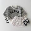Ropa para Bebés y Niños Pequeños Sudadera Casual Rayada con Letras Estilos Primavera y Otoño para Niños y Niñas Unisex Tops Versátiles Modernos