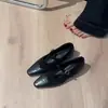 Primer Encuentro Temporada Retro Patchwork de Gamuza Boca Baja Tacón Oculto Zapatos de Commuter para Mujer Elegantes Zapatos Mary Jane con Tira en T