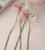 Senso avançado tridimensional Tulip Flor Hairpin Elegante Verão Fita Simples Hairpin Back Head Disc Hairpin Side Clip